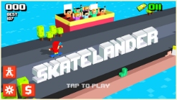 The Minecraft, Crossy Road, and skateboarding mash-up Skatelander is out now on iOS